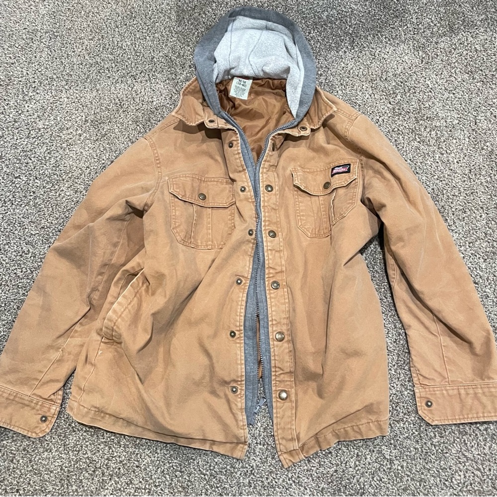 Genuine, dickies jacket, nice quality, worn condition. Nice elbow padding, hood